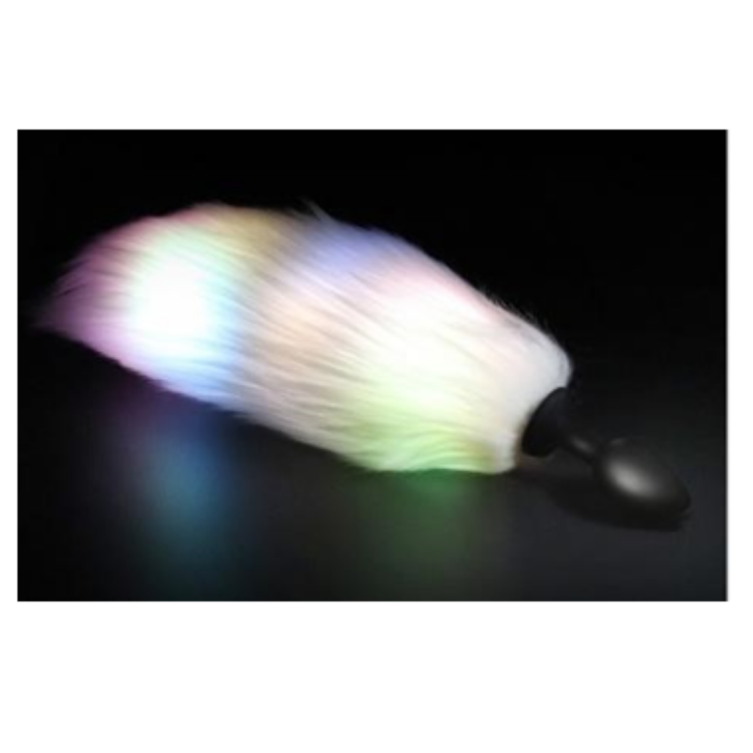Plug Anal Cola De Zorro Con Luz Led Color Blanco