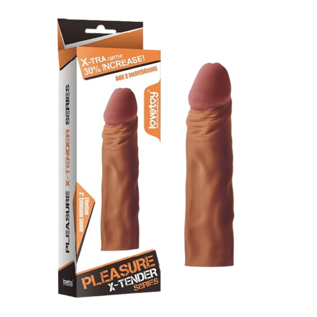 Funda Extensora Para Pene Engrosa Y Alarga 5 Cm Color Canela (Lovetoy)