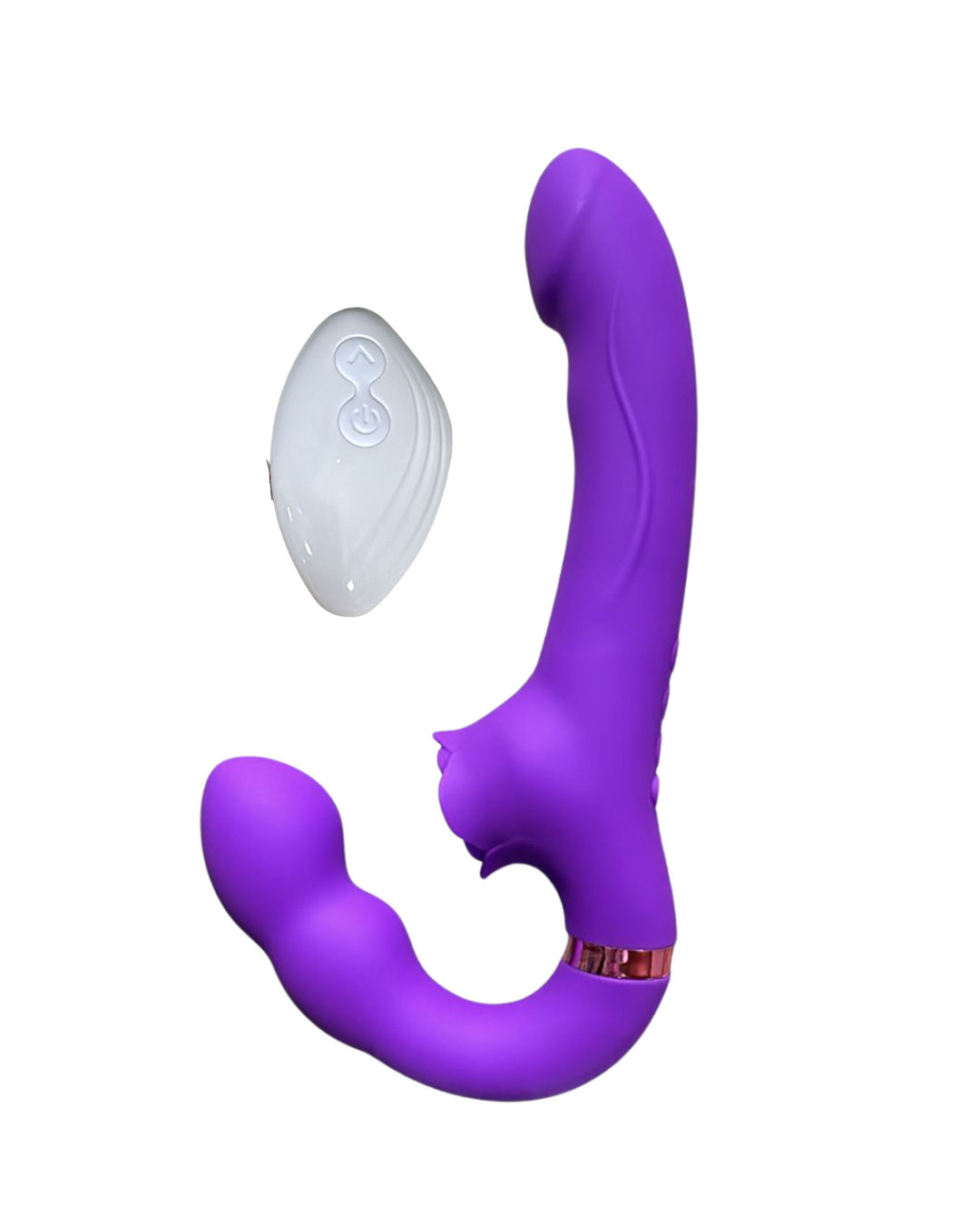 Vibrador con Estimulador y Control remoto Strapless