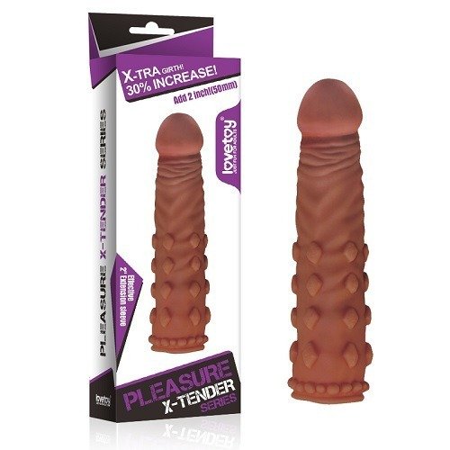 Funda Extensora Para Pene Texturizada Color Piel (Lovetoy)