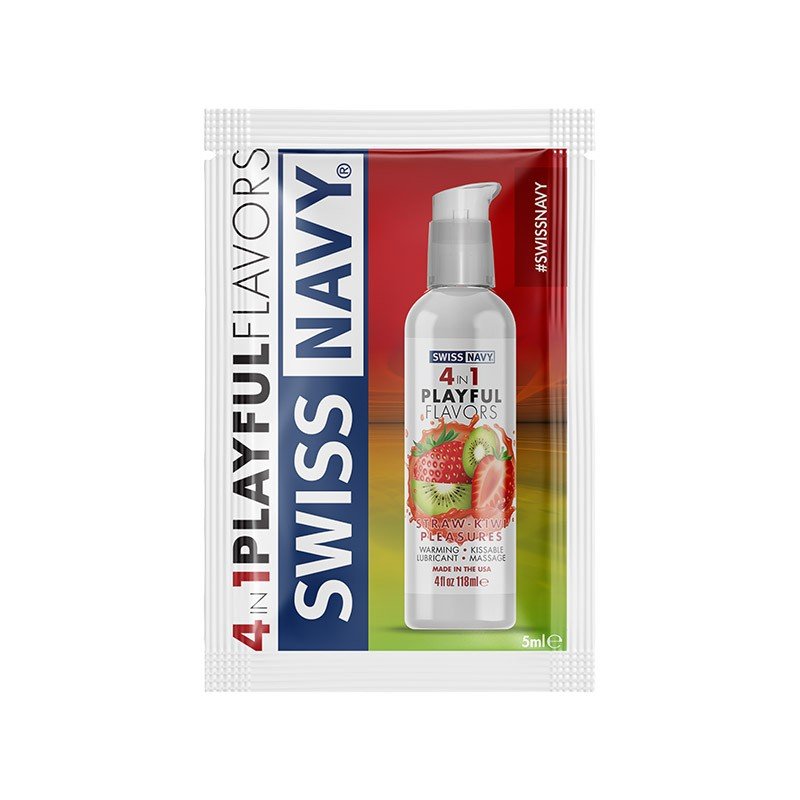 Lubricante Íntimo Cálido Comestible Frutilla Kiwi 4 en 1 Sachet 5ml