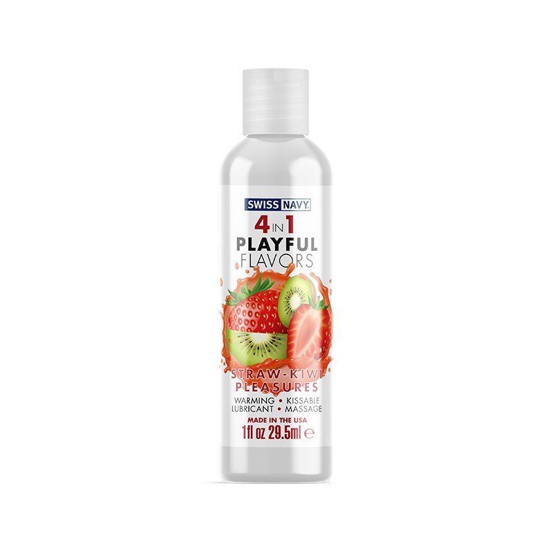 Lubricante Íntimo Cálido Comestible Frutilla Kiwi 4 en 1