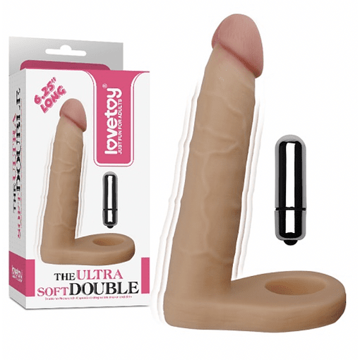 Dildo Con Vibracion Para Doble Penetracion 16 Cm (Lovetoy)