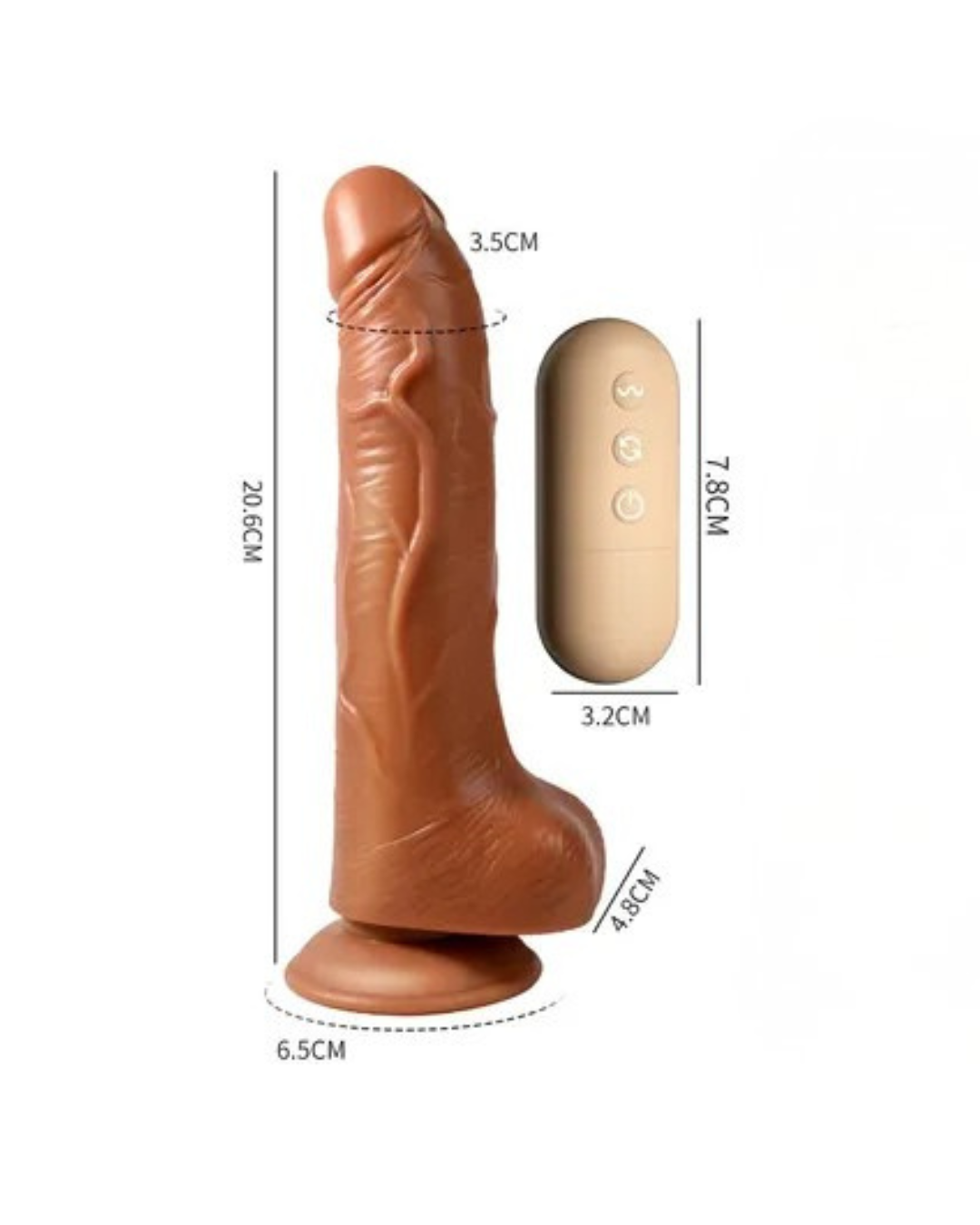 Dildo Vibrador 360° con Control remoto y Recargable